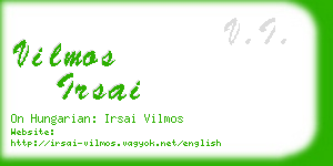 vilmos irsai business card